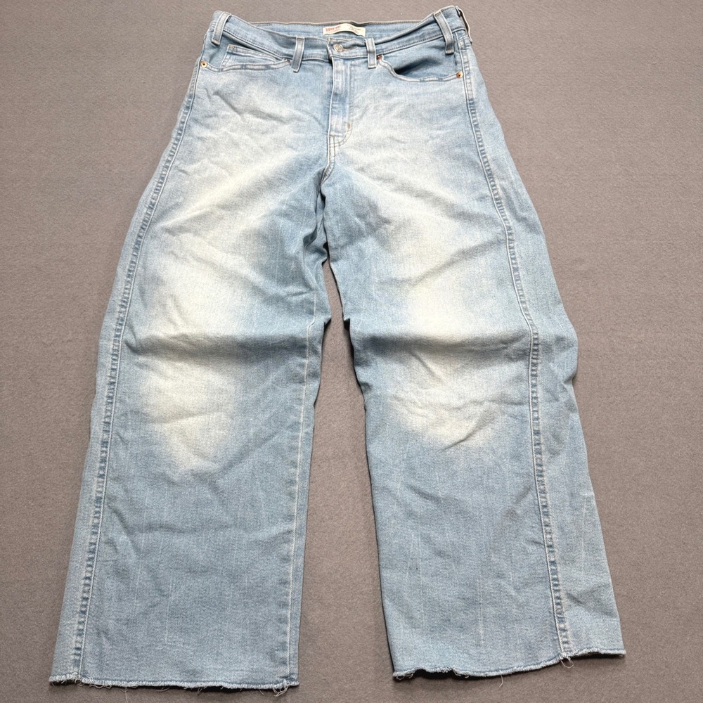 Levi's Heritage Wide Leg Jeans Women's 10/30 Blue Light Wash Baggy Fit High Rise